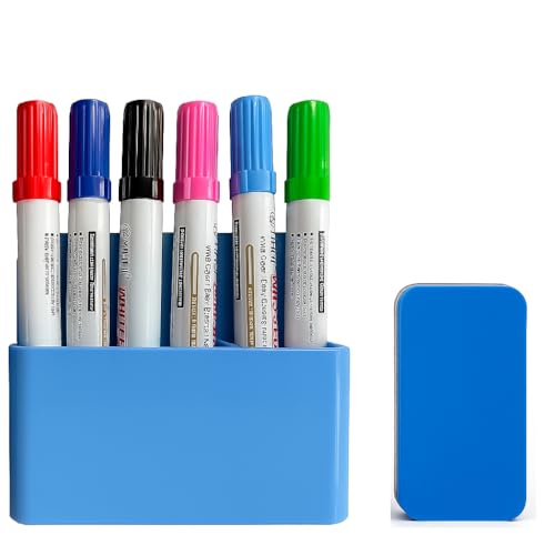 Harnyles Whiteboard Marker Set, 6 Stück Stifte Whiteboard Abwischbar mit Stifthalter Magnetisch und Schwamm, Essentials für Büro und Schule Harnyles Whiteboard Marker Set, 6 Stück Stifte Whiteboard Abwischbar mit Stifthalter Magnetisch und Schwamm, Essentials für Büro und Schule von Harnyles