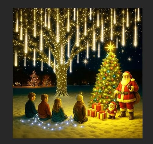 Weihnachtsdeko Aussen:8 Röhren Meteorschauer Lichterkette - IP44 Wasserdicht 192 Led Eiszapfen Lichter für Fenster Baum Weihnachts Halloween Hochzeitsfeier Deko, Warmweiß Weihnachtsdeko Aussen:8 Röhren Meteorschauer Lichterkette - IP44 Wasserdicht 192 Led Eiszapfen Lichter für Fenster Baum Weihnachts Halloween Hochzeitsfeier Deko, Warmweiß von Harnyles