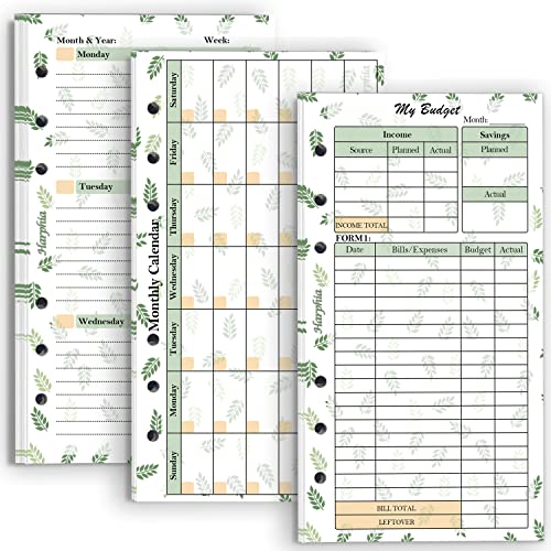 2025 Monatliches Wöchentliches Und Budgetpapierkit, Für 6-loch-budgetsystem-nachfüllung, 6-3/4 "x 3-3/4", Persönliche Größe Für Budget-binder (harphia, 007mix A6) von Harphia
