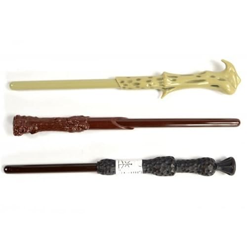 HARRY POTTER - Kugelschreiber-Set mit Zauberstab-Design, 3 Stück (Einheitsgröße) (Schwarz, Braun, Creme) von Harry Potter