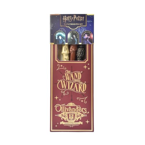 Harry Potter - Kugelschreiber-Set, Zauberstab 3er-Pack (Einheitsgröße) (Schwarz/Braun/Cremefarbe) von Harry Potter