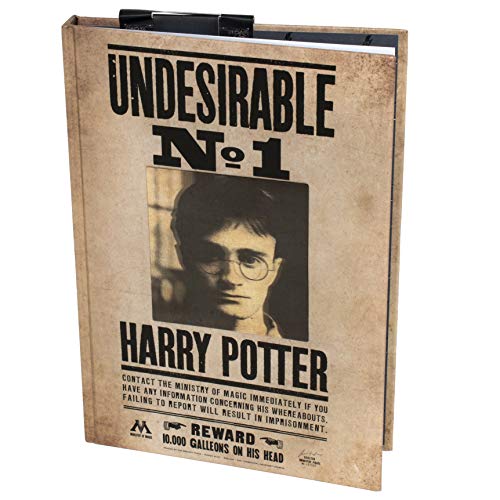 Harry Potter 3D Notizblock A5 liniert - Deckblatt 3D mit Harry Potter Steckbrief von Paladone