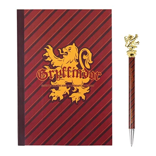 Harry Potter Notizbuch und Stift, Gryffindor-Schreibheft, Notizblock und 3D-Stift, Hogwarts Briefpapier Set - Rot von Harry Potter
