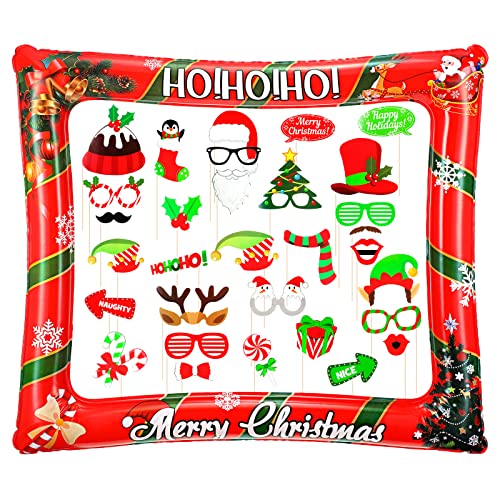Harrycle Aufblasbarer Weihnachten Fotorahmen mit 32 Stück Weihnachten Foto Booth Prop Weihnachtsfeier Foto Requisiten Bild Selfie Rahmen Weihnachtsfeiern Familien Dekoration Spiel Zubehör Harrycle Aufblasbarer Weihnachten Fotorahmen mit 32 Stück Weihnachten Foto Booth Prop Weihnachtsfeier Foto Requisiten Bild Selfie Rahmen Weihnachtsfeiern Familien Dekoration Spiel Zubehör von Harrycle