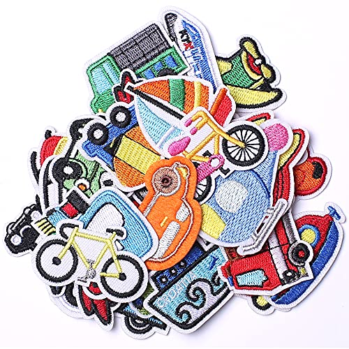 Harsgs Embroidered Car Patches, Cute Car and Vehicle Iron on/Sew on Patches Applique for Clothes, Dress, Hat, Jeans, Backpacks, DIY Accessories (Pack of 30)… von Harsgs