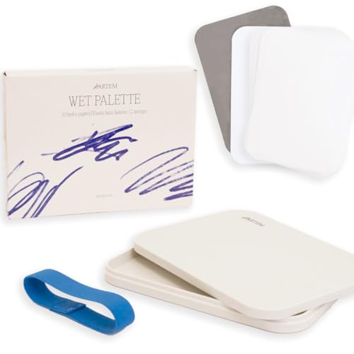 Hartem - Wet Palette oder Mischpalette für Farben auf Wasserbasis | Enthält 2 Hydroschwämme + 50 halbwasserfeste Blätter mit hoher Grammatur | Ideal für Modellierprojekte mit Acrylfarben Hartem - Wet Palette oder Mischpalette für Farben auf Wasserbasis | Enthält 2 Hydroschwämme + 50 halbwasserfeste Blätter mit hoher Grammatur | Ideal für Modellierprojekte mit Acrylfarben von Hartem