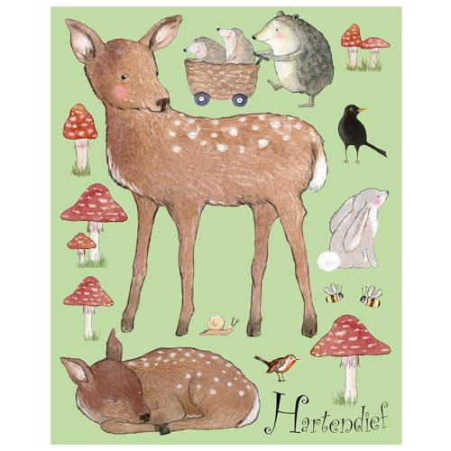 Rehe & Freunde Wandtattoo | Für Baby- & Kinderzimmer | Handgemalt & nachhaltig | Wandsticker | Sticker für Wand | Wandaufkleber | Wiederverwendbar von Hartendief