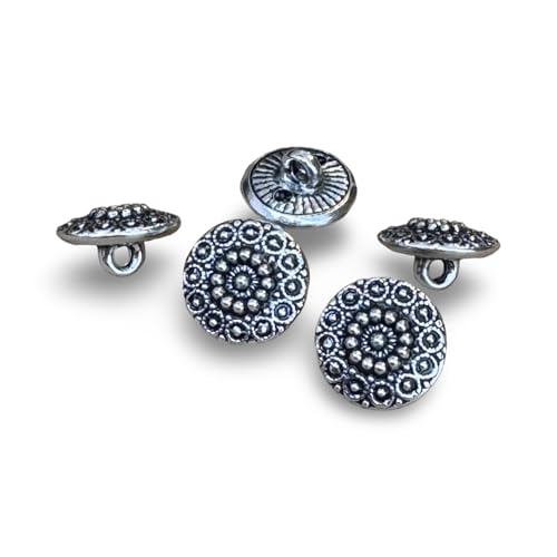 10 Stück hübsche silber Dirndl Knöpfe aus Metall 13mm Ösenknopf 10 Stück hübsche silber Dirndl Knöpfe aus Metall 13mm Ösenknopf von Hartmann-Knöpfe