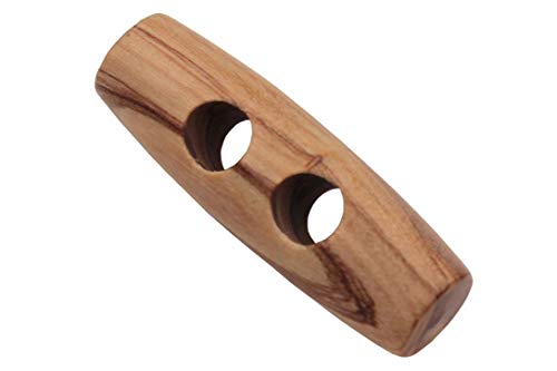 5 Stück Holzknöpfe aus echtem Oliven Holz Knebel Toggle oval Holz Knöpfe Naturknöpfe (40mm) 5 Stück Holzknöpfe aus echtem Oliven Holz Knebel Toggle oval Holz Knöpfe Naturknöpfe (40mm) von Hartmann-Knöpfe