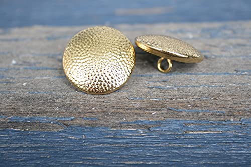 6 Stück gekörnte gold Metall Knöpfe gewölbt leicht Uniformknöpfe Uniform Metallknöpfe made in Germany 13mm, 18mm, 20mm (13mm) von Hartmann-Knöpfe