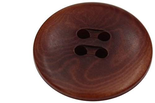 6 Stück tolle Echt Steinnuss Knöpfe 4 Loch Maserung braun leicht gewölbt, 15mm oder 23mm (15mm) von Hartmann-Knöpfe