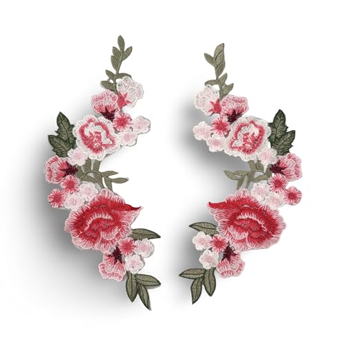 Aufbügler Bügelbild Patch groß 25cm Rose Blumen 2-teilig rot rosa grün zum Aufbügeln Aufbügler Bügelbild Patch groß 25cm Rose Blumen 2-teilig rot rosa grün zum Aufbügeln von Hartmann-Knöpfe
