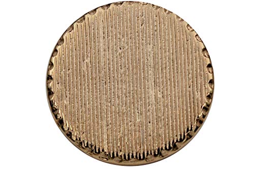 Hartmann-Knöpfe 6 Stück, gold glänzende Metall-Ösenknöpfe, mit Rillen, flach, 15mm, 18mm, 20mm (15mm) von Hartmann-Knöpfe