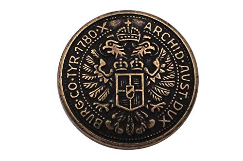 Knöpfe messing antik geschwärzt Metall Münze Adler Trachten Trachtenjacke made in Germany (5 Stück) (23mm) von Hartmann-Knöpfe