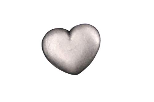 bezaubernde kleine Herz Knöpfe silber matt Herzknopf Metall Ösenknöpfe (10 Stück) (14mm) von Hartmann-Knöpfe