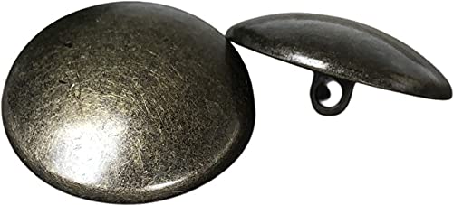 messing antik leicht gewölbte Metall Knöpfe mit Öse 15mm, 17mm, 22mm oder 25mm (10 Stück) (25mm) von Hartmann-Knöpfe