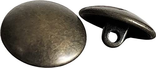 messing antik leicht gewölbte Metall Knöpfe mit Öse 15mm, 17mm oder 22mm(10 Stück) (15mm) von Hartmann-Knöpfe