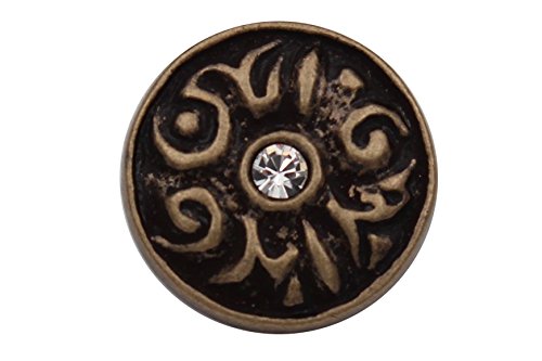 messing bronze Metall Knöpfe, geschwärzt, mit einem Kristall, Trachtenknöpfe, Dirndl 12mm oder 18mm, (6 Stück)(12mm) von Hartmann-Knöpfe