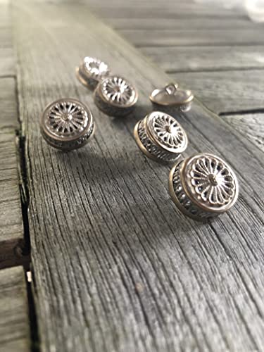 silber dunkel messing gold, einmalig schön, Metall Knöpfe, Metallknöpfe, innen hohl, tolle Farbe, 12mm, 17mm, 20mm made in Germany (6 Stück)(20mm) von Hartmann-Knöpfe