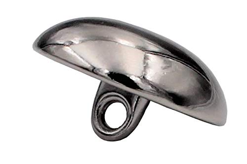silber glänzend gewölbt Metall Knöpfe Ösenknöpfe 15mm oder 20mm (5 Stück) (20mm) von Hartmann-Knöpfe