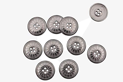 silber glänzend kleine Metall Knöpfe 4 Loch flach für Weste oder Shirt (10 Stück) (11mm) von Hartmann-Knöpfe