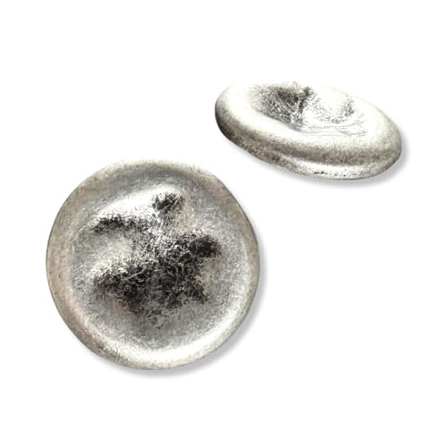 silber matt Knöpfe mit Dellen wie vintage Metallknöpfe mit Öse 15mm oder 20mm (10 Stück) (20mm) von Hartmann-Knöpfe