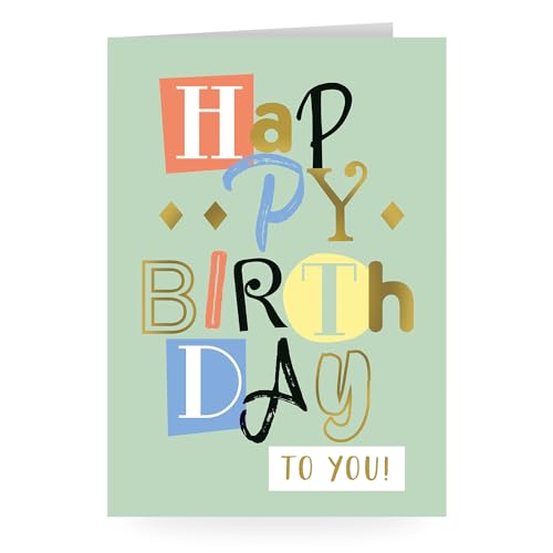 DIN A4 Grußkarte zum Geburtstag, Geburtstagskarte "Happy Birthday to you!", große Klappkarte mit Umschlag von Hartung