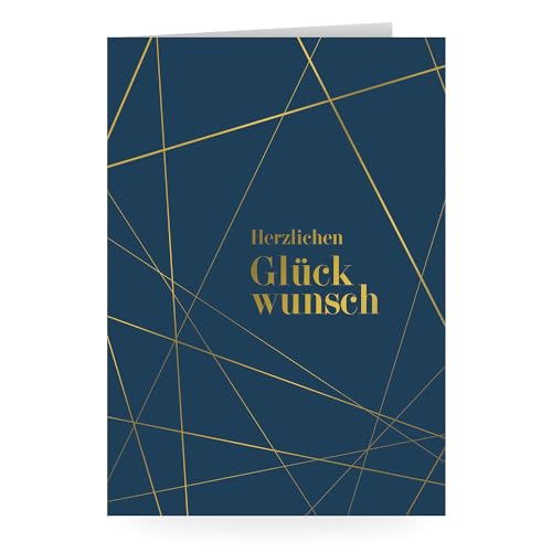 Hartung DIN A4 Grußkarte herzlichen Glückwunsch, Klappkarte im weißen Umschlag, Goldveredelung und matte Oberfläche Hartung DIN A4 Grußkarte herzlichen Glückwunsch, Klappkarte im weißen Umschlag, Goldveredelung und matte Oberfläche von Hartung
