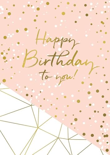 Hartung DIN A4 Grußkarte zum Geburtstag, Geburtstagskarte Happy Birthday mit Goldveredelung, Klappkarte im weißen Umschlag von Hartung