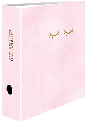 Hartung Ordner in rosa, DIN A4, matt & goldveredelt, hochwertige Qualität, 7 cm breit aus stabilem Karton, Ringordner, Aktenordner, Briefordner, Hebelordner von Hartung