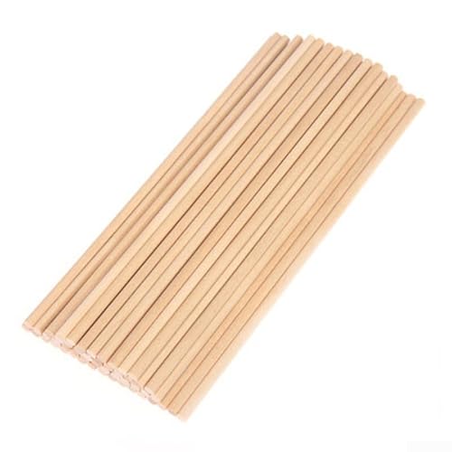 50 Stück runde Holz-Basteldübel aus natürlichem Holz, Bastelstäbchen, Eis am Stiel, DIY, manuelle Modellherstellung, Lebensmittel-Picker, Kuchendekoration, Zubehör, 20 x 0,5 cm 50 Stück runde Holz-Basteldübel aus natürlichem Holz, Bastelstäbchen, Eis am Stiel, DIY, manuelle Modellherstellung, Lebensmittel-Picker, Kuchendekoration, Zubehör, 20 x 0,5 cm von Hasaller