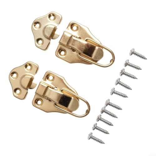 Antiker Entenschnabelriegel aus Eisen, einzigartiger Knebelverschluss für Schmuckschatullen und Retro-Bastelarbeiten, mit einfachen Montageschrauben (Gold) von Hasaller