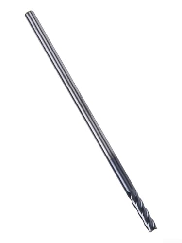 Hasaller CNC-Fräser, MTS extra langer Schaft, Hartmetall-Schaftfräser, 3 mm Durchmesser, 75 mm Länge, 4 Rillen, CNC-Fräser für allgemeine Stahl, legierter Stahl, Stanzstahl, HRC45, gerader Schaft, Hasaller CNC-Fräser, MTS extra langer Schaft, Hartmetall-Schaftfräser, 3 mm Durchmesser, 75 mm Länge, 4 Rillen, CNC-Fräser für allgemeine Stahl, legierter Stahl, Stanzstahl, HRC45, gerader Schaft, von Hasaller