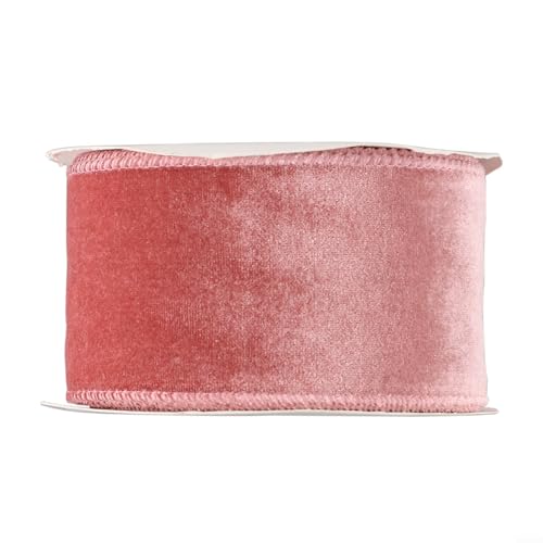 Hasaller Samtbänder, festlicher Baumkranz, Souvenir, Dekoration, Riemen, Flanell, Bastelband, Weihnachtsbaumkranz, Dekoration, Samt, Geschenkband für Garten, Party, Heimdekoration (Rosa) von Hasaller