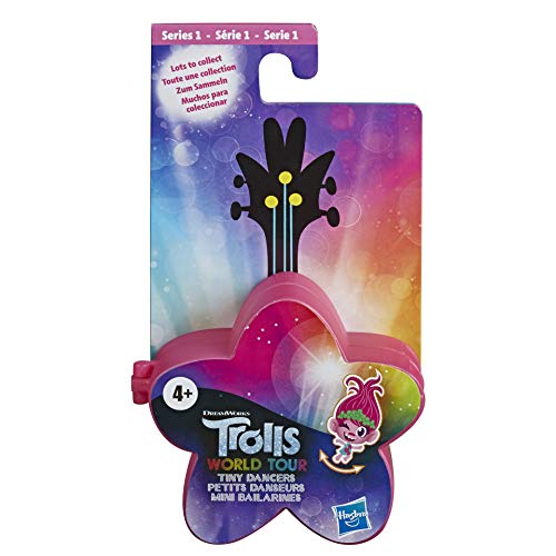 DreamWorks Trolls World Tour Tiny Dancers Überraschungs 4er-Pack Serie 2, Tiny Dancers Puppen, Clips, Ringe und Brillen, ab 4 Jahren von Hasbro