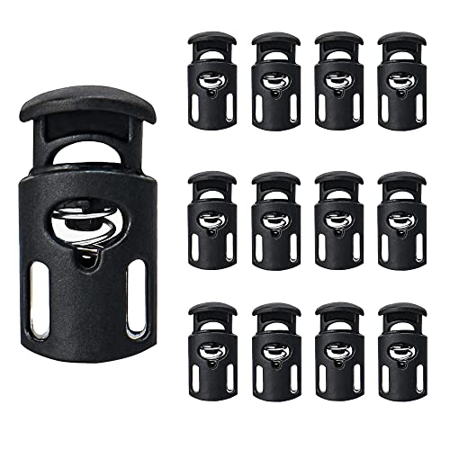 24 Stück Kunststoff-Federschnurstopper mit einem Loch, Knebelstopper, Schiebeschnurverschluss, Schieber, Schnürsenkel, für Kordel, Paracord-Endzelte, Schlüsselband, Handwerk (24 Stück) von Onetobye