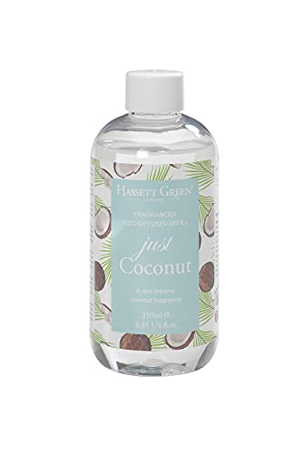 Hassett Green London - Just Coconut - Nachfüllung für Duftöl-Raumerfrischer - Große 250ml Flasche für langanhaltenden, cremigen Kokosduft in Ihrem Zuhause von Hassett Green London