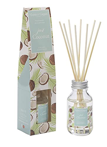 Nur Kokosnuss Duftöl Reed Diffusor 100ml - Lang Haltend Heim Innen Duft - Mit 8 Rattan Röhricht Nur Kokosnuss Duftöl Reed Diffusor 100ml - Lang Haltend Heim Innen Duft - Mit 8 Rattan Röhricht von Hassett Green London
