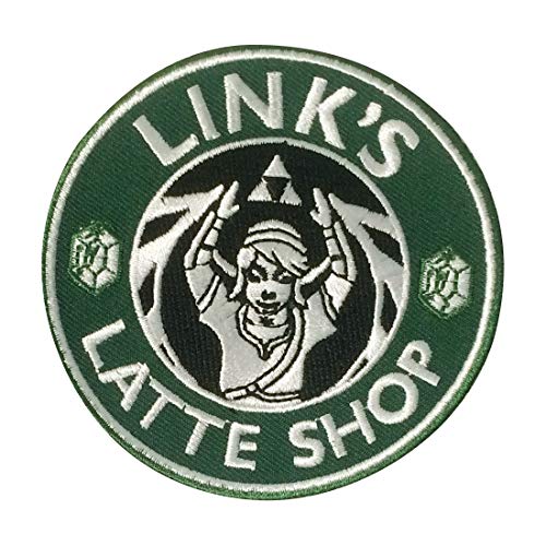 Legendary Hero Warrior Princess Royalty Fantasy Latte Coffee Shop Videospiel Parodie – Bügelbild Aufnäher (Hero Green) von Hat Shark
