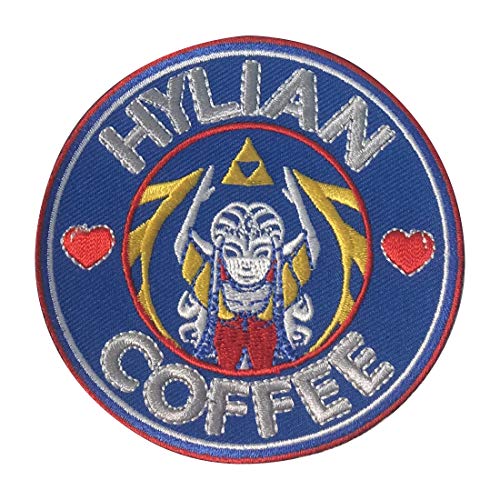 Legendary Hero Warrior Princess Royalty Fantasy Latte Coffee Shop Videospiel Parodie – Bügelbild Aufnäher (Princess Blue) von Hat Shark