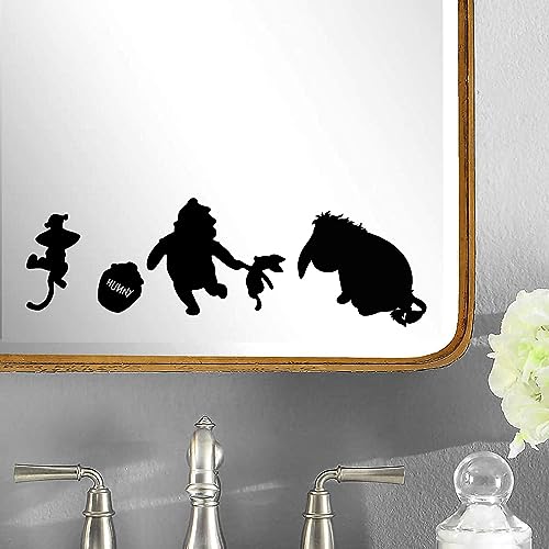 Winnie-The-Pooh Bär und Freunde Laptop/Tablet/Auto kleine Lichtschalter-Aufkleber (schwarz) von Hatcherabilia