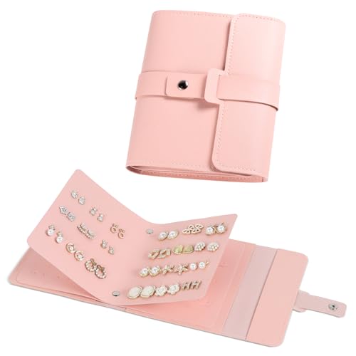 Schmuckaufbewahrungsbuch, Ohrringhalter mit faltbarem Buch-Design, tragbares PU-Leder-Reise-Ohrstecker-Etui, Organizer, Rolle, faltbare Schmuckschatulle für Mutter, Frauen, Mädchen, Reisegeschenk Schmuckaufbewahrungsbuch, Ohrringhalter mit faltbarem Buch-Design, tragbares PU-Leder-Reise-Ohrstecker-Etui, Organizer, Rolle, faltbare Schmuckschatulle für Mutter, Frauen, Mädchen, Reisegeschenk von Hatori