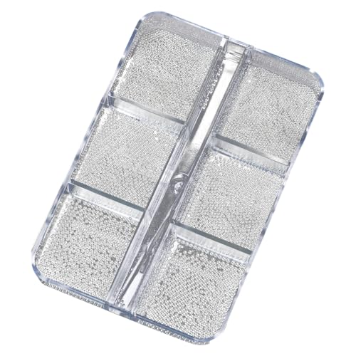 1 Box Metallperlen für Nägel, Kunst, 6 Farben, mehrfarbig, langlebig, Stahlperlen-Set, Nageldesign, gemischte Farben, Metallnägel von Hattba