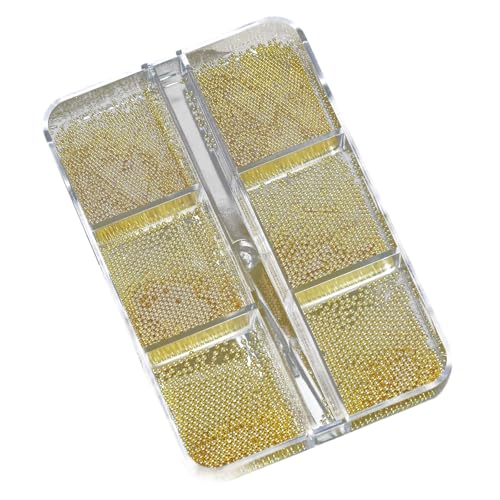 1 Box Metallperlen für Nägel, Kunst, 6 Farben, mehrfarbig, langlebig, Stahlperlen-Set, Nageldesign, gemischte Farben, Metallnägel von Hattba