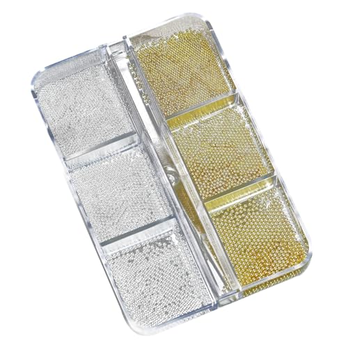 1 Box Metallperlen für Nägel, Kunst, 6 Farben, mehrfarbig, langlebig, Stahlperlen-Set, Nageldesign, gemischte Farben, Metallnägel von Hattba