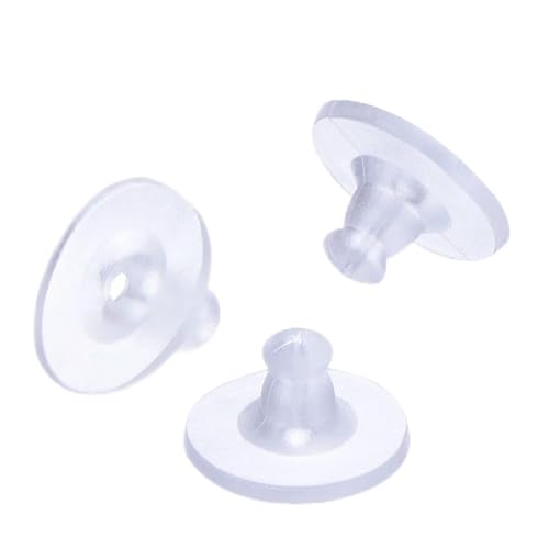 100 Stück weiche transparente Ohrring-Verschlüsse, Silikon-Gummi-Rückpolster, Ersatz für Ohrring-Ohrstecker von Hattba