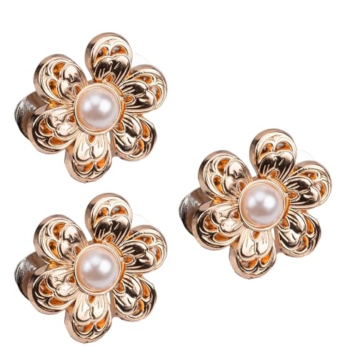3 Set Perlen Blume Taille Straffung Clip Metall Verstellbare Beschichtung Taille Haken für lose Hosen und Jeans Taillenverlängerung Kleidung Knopf von Hattba