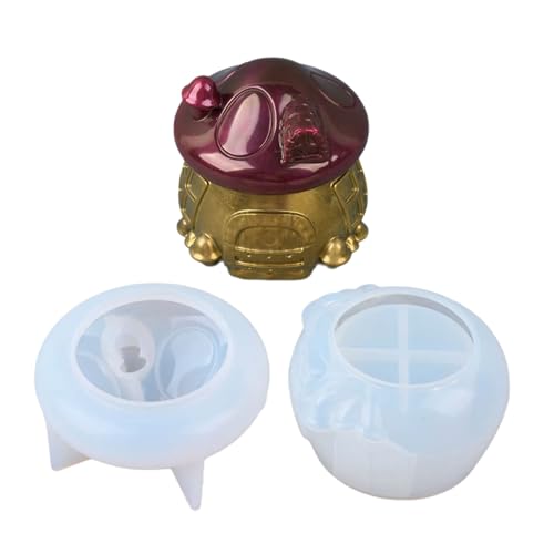3D-Silikonformen in Pilzhausform, Epoxidharz, Silikonformen für Behälter, Schmuck, Aufbewahrungsglas von Hattba
