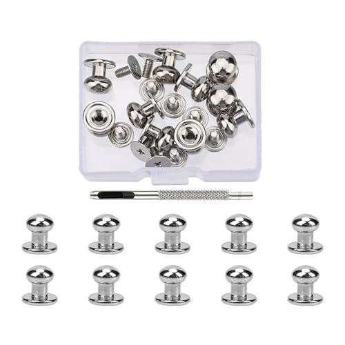 4 mm, 7 mm, 8 mm, runde Kopfknopf-Nieten für Leder, Metallschrauben, Spikes und Nieten für Kleidung, Schuhe, Gürtel, Tasche, Dekoration 4 mm, 7 mm, 8 mm, runde Kopfknopf-Nieten für Leder, Metallschrauben, Spikes und Nieten für Kleidung, Schuhe, Gürtel, Tasche, Dekoration von Hattba