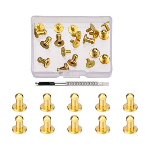 4 mm, 7 mm, 8 mm, runde Kopfknopf-Nieten für Leder, Metallschrauben, Spikes und Nieten für Kleidung, Schuhe, Gürtel, Tasche, Dekoration von Hattba